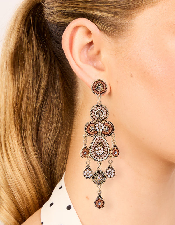 Gold Beaded Bug Seed Earrings