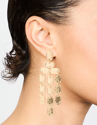 Gold Hammered Drop Earrings - link has visual effect only