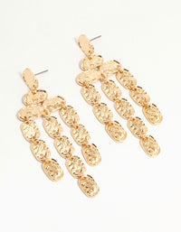 Gold Hammered Drop Earrings - link has visual effect only