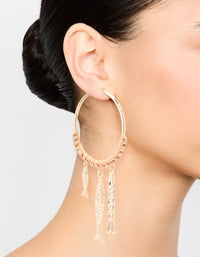 Gold Wrapped Fish Hoop Earrings - link has visual effect only