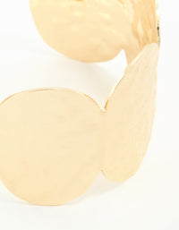 Gold Circle Hammered Wrist Cuff - link has visual effect only