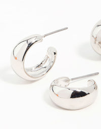Silver Graduating Simple Hoop Earrings 3-Pack - link has visual effect only