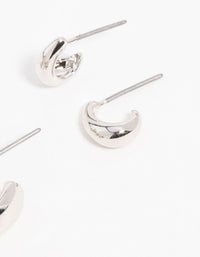 Silver Graduating Simple Hoop Earrings 3-Pack - link has visual effect only