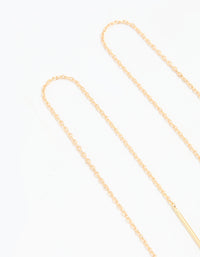 Gold Cubic Zirconia Cross Threader Earrings - link has visual effect only