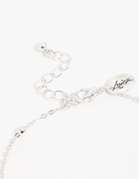 Antique Silver Leaf & Station Anklets 4-Pack - link has visual effect only