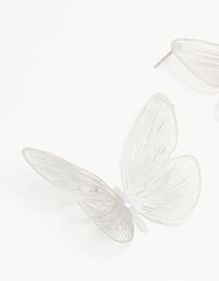 Silver Large Butterfly Stud Earrings - link has visual effect only