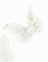 Silver Large Butterfly Stud Earrings - link has visual effect only