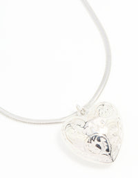Silver Mega Heart Chain Necklace - link has visual effect only