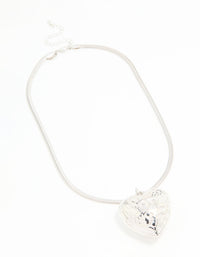 Silver Mega Heart Chain Necklace - link has visual effect only