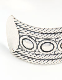Antique Silver Stone Design Wrist Cuff - link has visual effect only