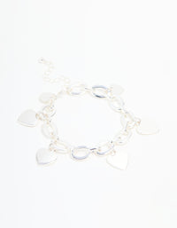 Silver Heart Charm Bracelet - link has visual effect only