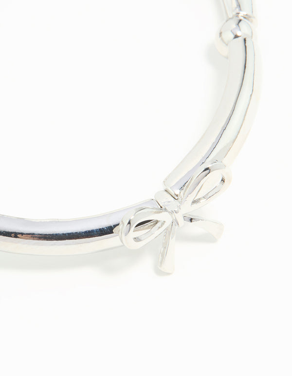Silver Bow Stretch Bracelet
