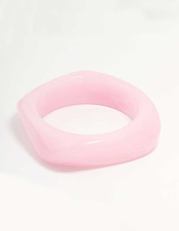Pink Acrylic Marbled Bangle