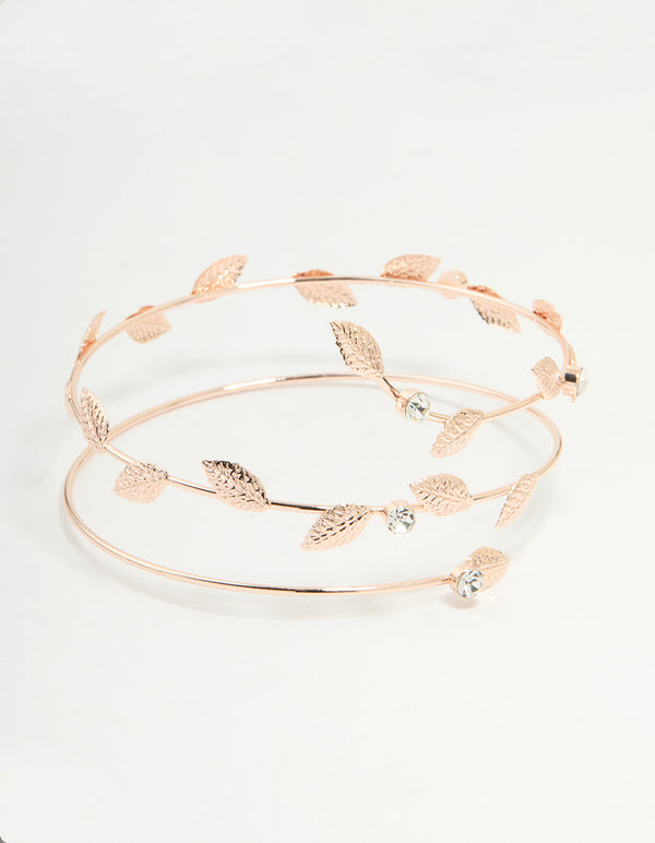 Rose Gold Leaf Wrap Arm Cuff
