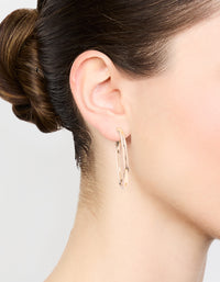 Rose Gold Narrow Hinge Hoop Earrings - link has visual effect only