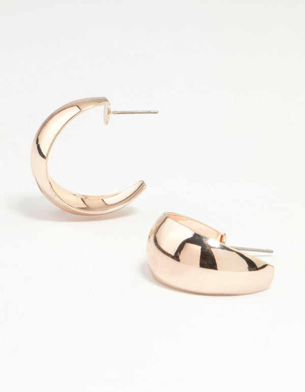 Rose Gold Open Chubby Hoop Earrings