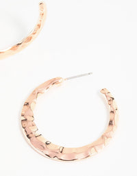 Rose Gold Molten Thin Hoop Earrings - link has visual effect only