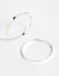 Silver Textured Hoop Earrings - link has visual effect only