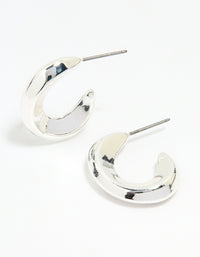 Silver Organic Shape Hoop Earrings - link has visual effect only