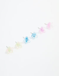 Multicoloured Acrylic Flower Stud Earrings 3-Pack - link has visual effect only