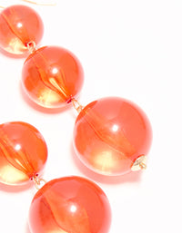 Gold Orange Acrylic Ball Drop Earrings - link has visual effect only