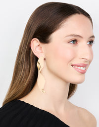 Gold Twisted Large Drop Earrings - link has visual effect only