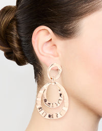 Gold Hammered Circle Drop Earrings - link has visual effect only