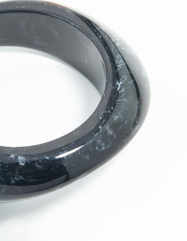 Dark Blue Acrylic Organic Bangle