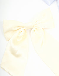 Cream & Blue Fabric Classic Bow Hair Clips 2-Pack - link has visual effect only
