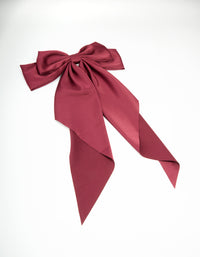 Burgundy Bow Drop Bow Hair Clip - link has visual effect only