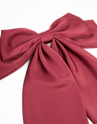 Burgundy Bow Drop Bow Hair Clip - link has visual effect only