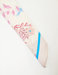 Striped Fish & Floral Print Fabric Scarf - link has visual effect only
