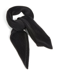 Black Pleated Satin Fabric Scarf - link has visual effect only