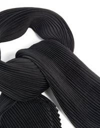 Black Pleated Satin Fabric Scarf - link has visual effect only