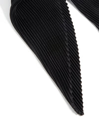 Black Pleated Satin Fabric Scarf - link has visual effect only
