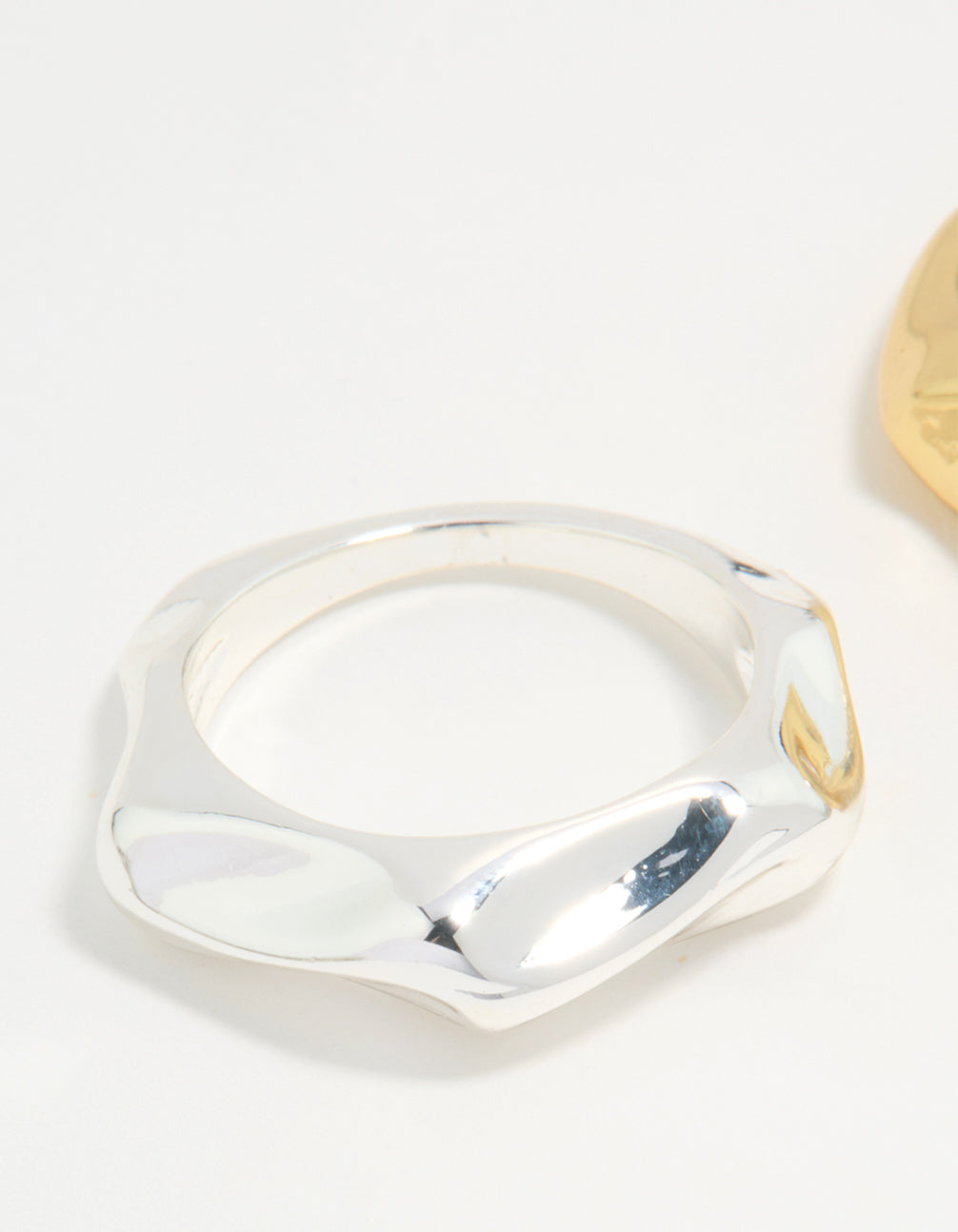 Mixed Metal Textured 2-Rings