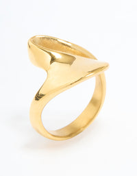 Waterproof Gold Plated Stainless Steel Open Swirl Ring - link has visual effect only