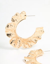 Gold Textured Circle Hoop Earrings - link has visual effect only