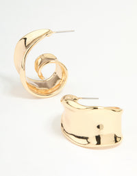 Gold Wide Hoop Earrings - link has visual effect only
