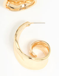 Gold Wide Hoop Earrings - link has visual effect only