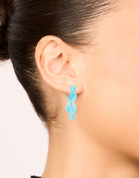 Gold Blue Movement Wrap Hoop Earrings - link has visual effect only
