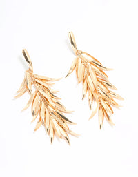 Gold Leaves Drop Earrings - link has visual effect only