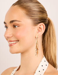 Gold Leaves Drop Earrings - link has visual effect only