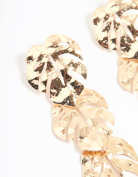 Gold Molten Leaf Drop Earrings - link has visual effect only