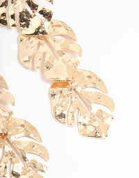Gold Molten Leaf Drop Earrings - link has visual effect only