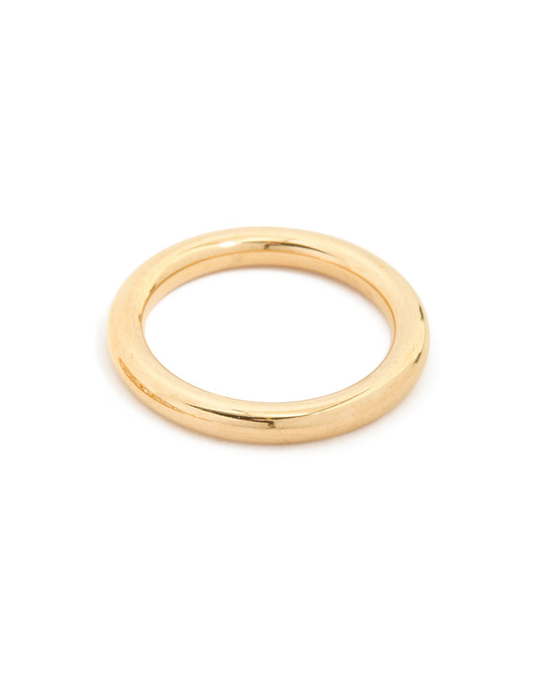 Waterproof Gold Plated Triple Band Stacking Rings 3-Pack