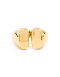 Waterproof Gold Plated Stainless Steel Open Statement Ring - link has visual effect only