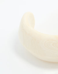 Cream Acrylic Thick Organic Wrist Cuff - link has visual effect only