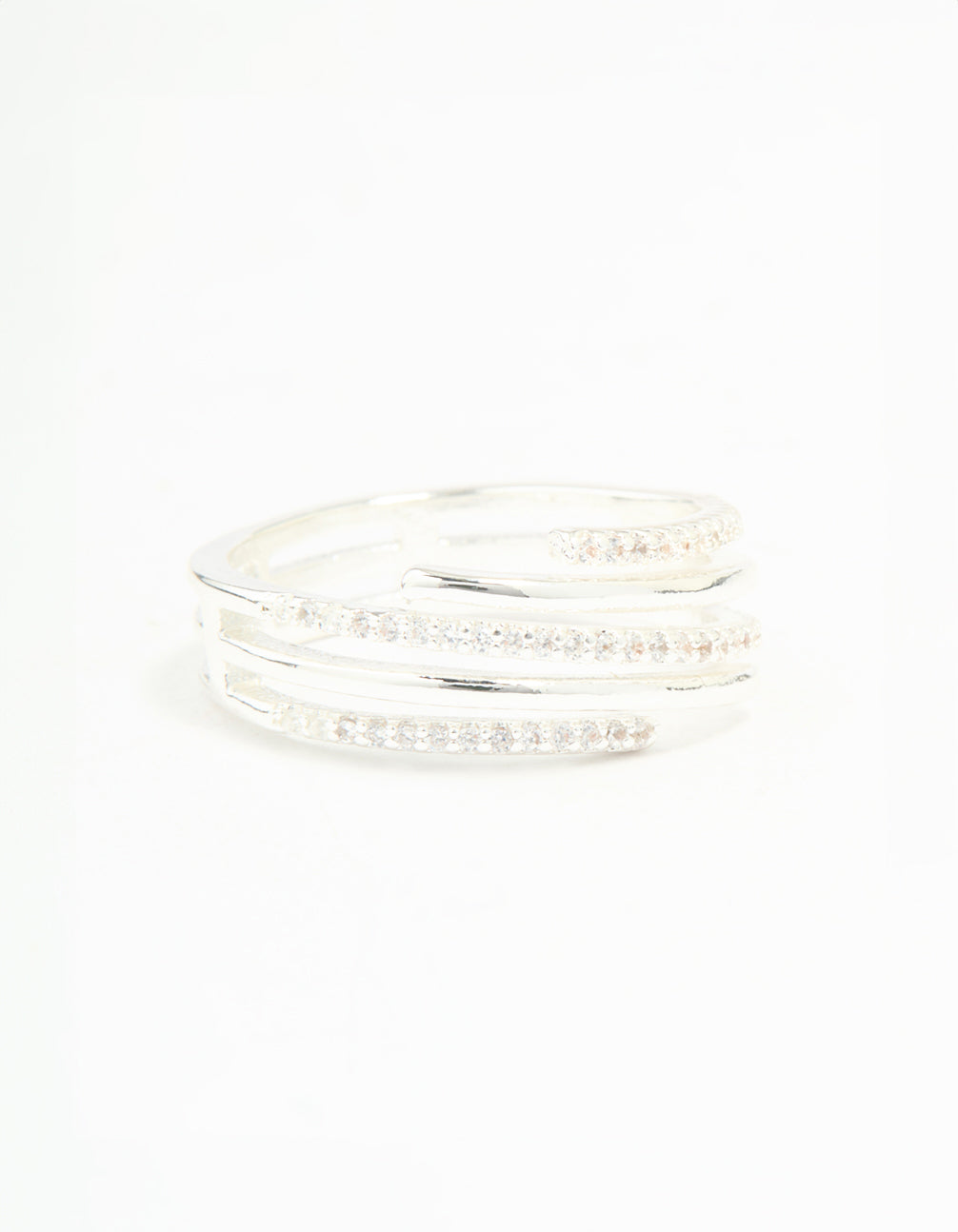 Silver Plated Cubic Zirconia Dainty Wrap Ring