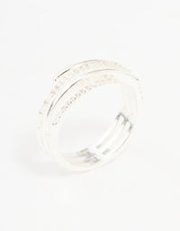 Silver Plated Cubic Zirconia Dainty Wrap Ring - link has visual effect only